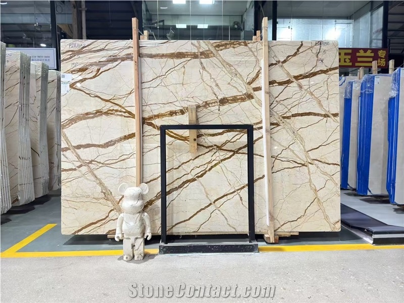 Sofitel Gold Marble Polished Slabs Tiles