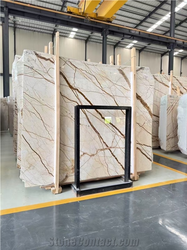 Sofitel Gold Marble Polished Slabs Tiles