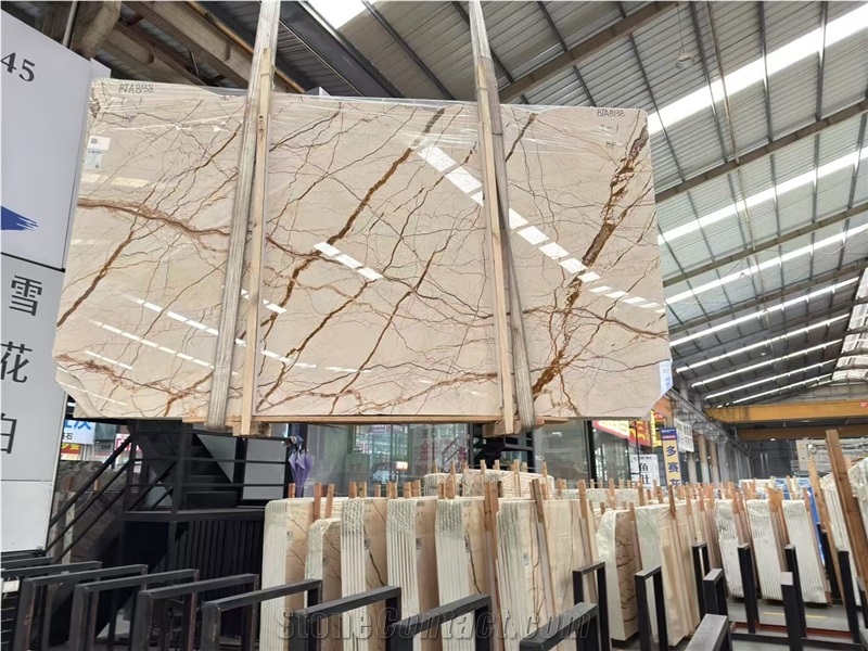 Sofitel Gold Marble Polished Slabs Tiles