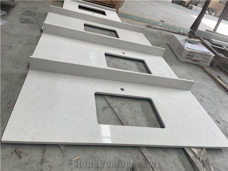 Carrara White Quartz Hotel Bathroom Commercial Counters