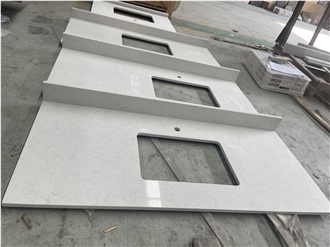 Carrara White Quartz Hotel Bathroom Commercial Counters