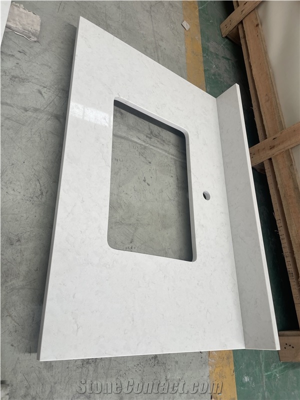 Carrara White Quartz Hotel Bathroom Commercial Counters