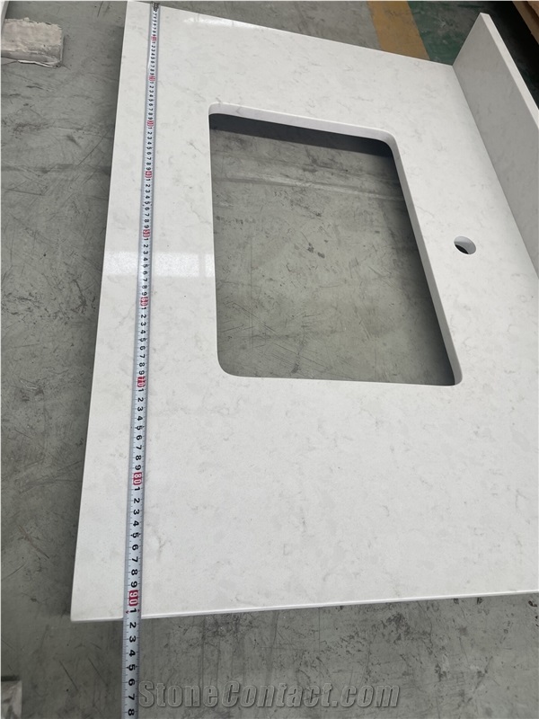Carrara White Quartz Hotel Bathroom Commercial Counters