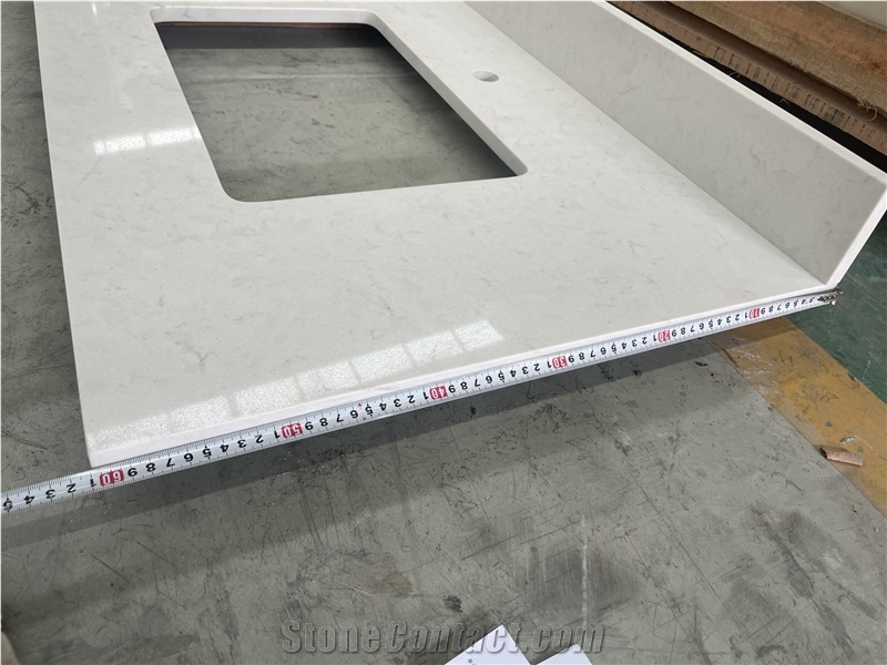 Carrara White Quartz Hotel Bathroom Commercial Counters