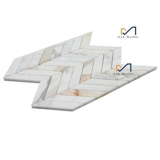 Calacatta Gold W Pattern Mosaic Tiles