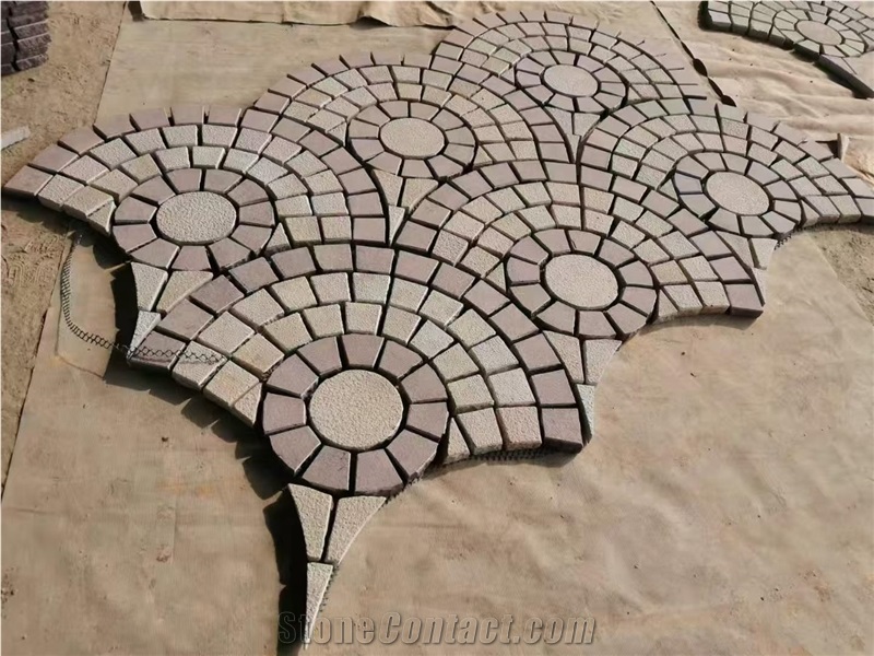 Granite Fan Shaped Paving Stone Set