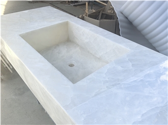 Prefab Crystal White Quartzite For Benchtops Vanity Tops