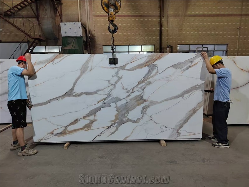 7005 Calacatta Macchia Vecchia PD Printed Quartz Slabs