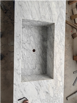 GOLDTOP Carrara White Marble Bathroom Countertop