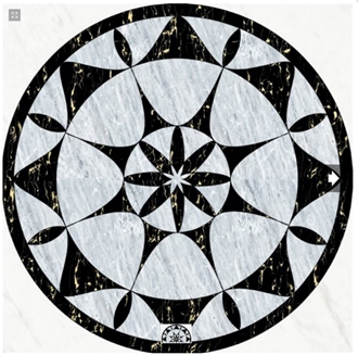 Waterjet Cut Marble Inlay Floor Medallion