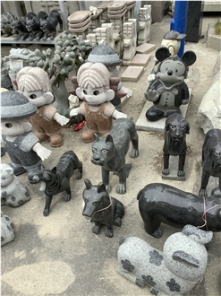 Garden Black Granite Stone Animal Statues