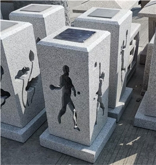 High Quality G654 Granite Lantern With Carving