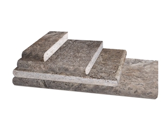 Rustic Silver Travertine Pool Coping And Pool Pavers