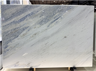 Calcite Azul With Large Twill Crystal Brazilian Slabs Tiles