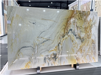 Macaubas Fantasy Fusion Gold Grand Pattern Quartzite Slabs
