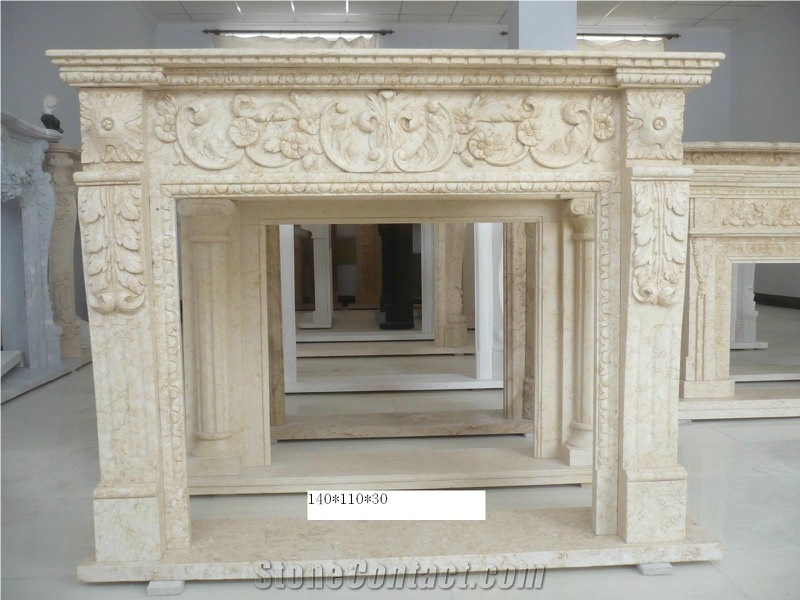 Guangxi White Marble Angel Statue Indoor Fireplace