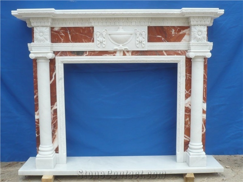 Guangxi White Marble Angel Statue Indoor Fireplace