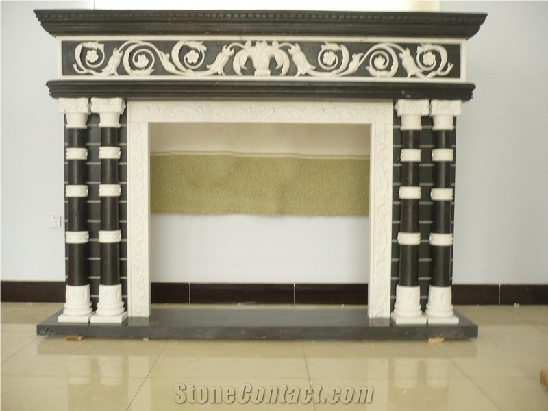 Guangxi White Marble Angel Statue Indoor Fireplace
