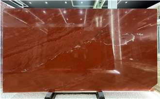 High-End Natural Red Fusion Quartzite Slabs
