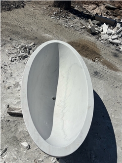 Hot Sale Guangxi White Marble Freestanding Bathtub Surround