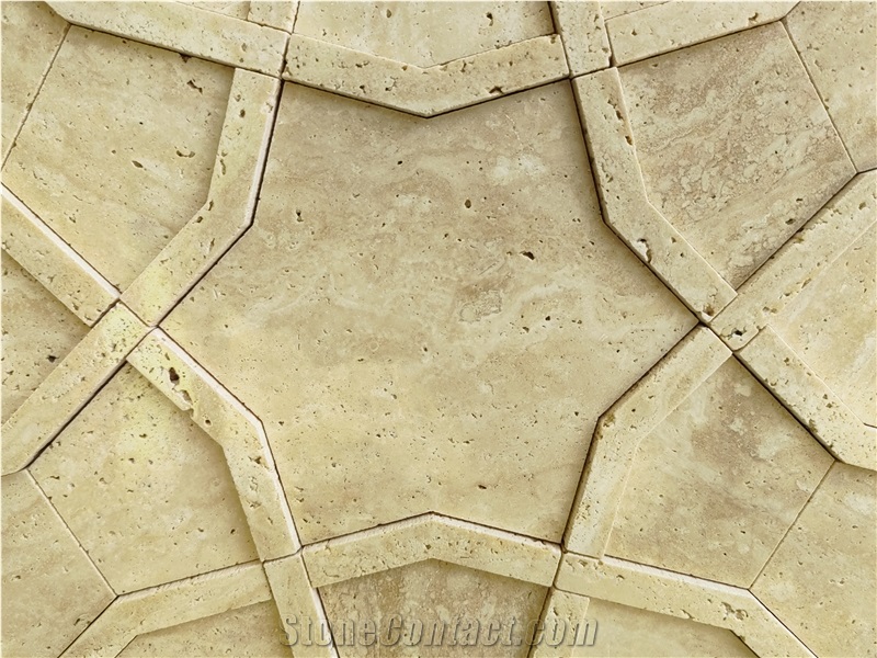 Handcrafted 3D Travertine Mosaic Tiles