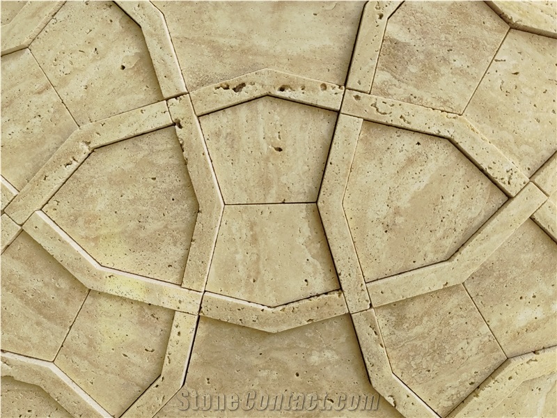 Handcrafted 3D Travertine Mosaic Tiles