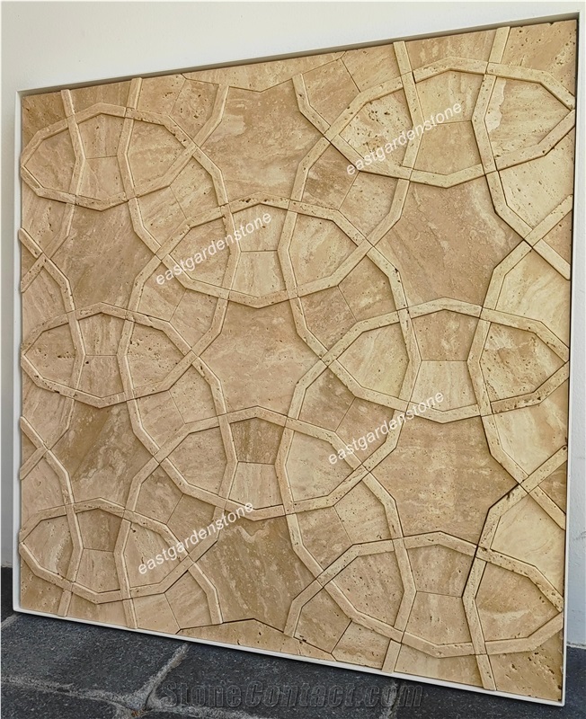 Handcrafted 3D Travertine Mosaic Tiles