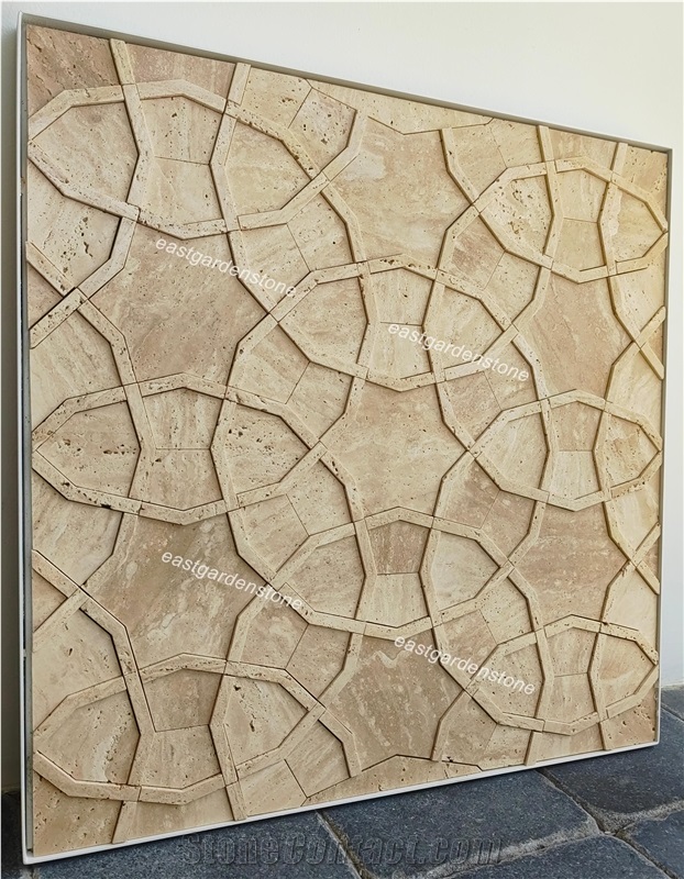 Handcrafted 3D Travertine Mosaic Tiles