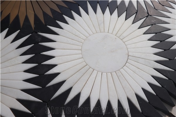 Marble  Mosaic Tiles With Metal