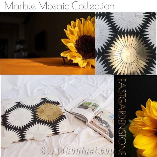 Marble  Mosaic Tiles With Metal