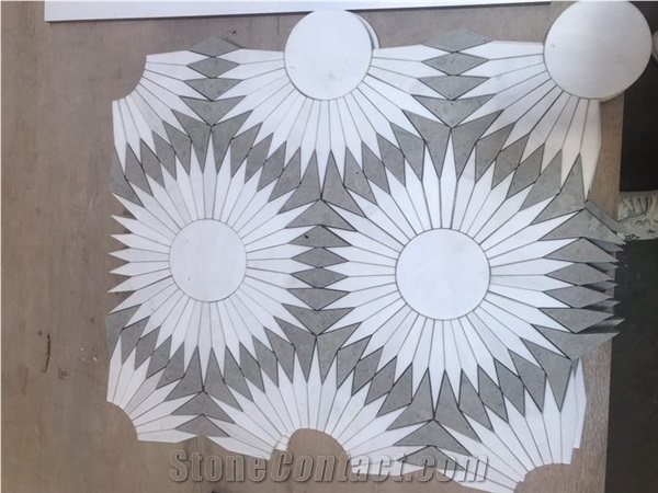 Marble  Mosaic Tiles With Metal