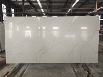 Hot Sale Grey Gold Pattern 1003 Quartz Slabs