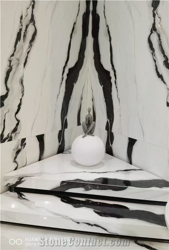 Panda White Nano Crystallized Glass Stone Slabs