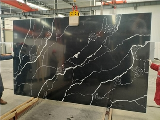 Artificial Stone Calacatta Black Quartz Slabs