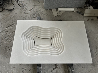 White Marble 3D Wall-Mounted Sink
