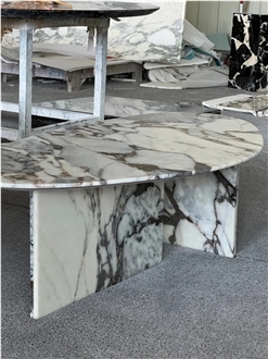 Custome China Calacatta Marble Coffee Table For Living Room On Sale