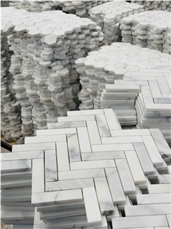 Dover White Marble Mosaic Tiles