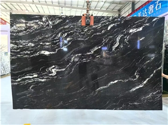 Brazil Universe Black Gucci Black For Kitchen &Wall Slabs