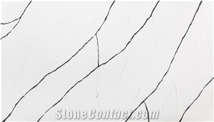 LQ-823 Blackwhite Calacatta Quartz Vietnam Engineered Stone