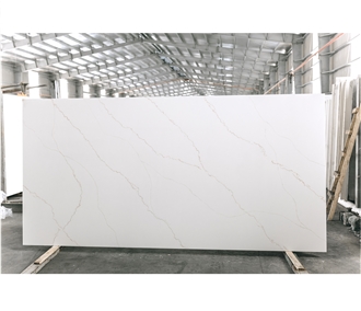 LQ - 917 Calacatta Aqua Gold Quartz Slabs Vietnam