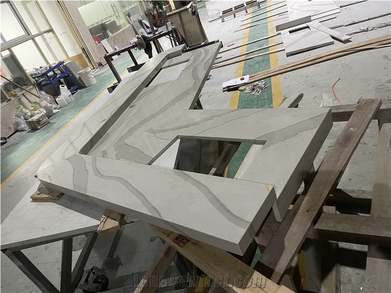 Calacatta Quartz Kitchen Countertops