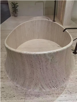 Freestanding Travertine Bathtub Romano Travertino Tub