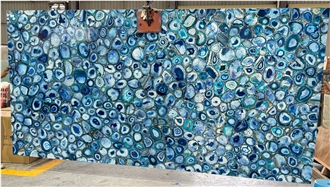 Blue Agate Semiprecious Stone Slabs