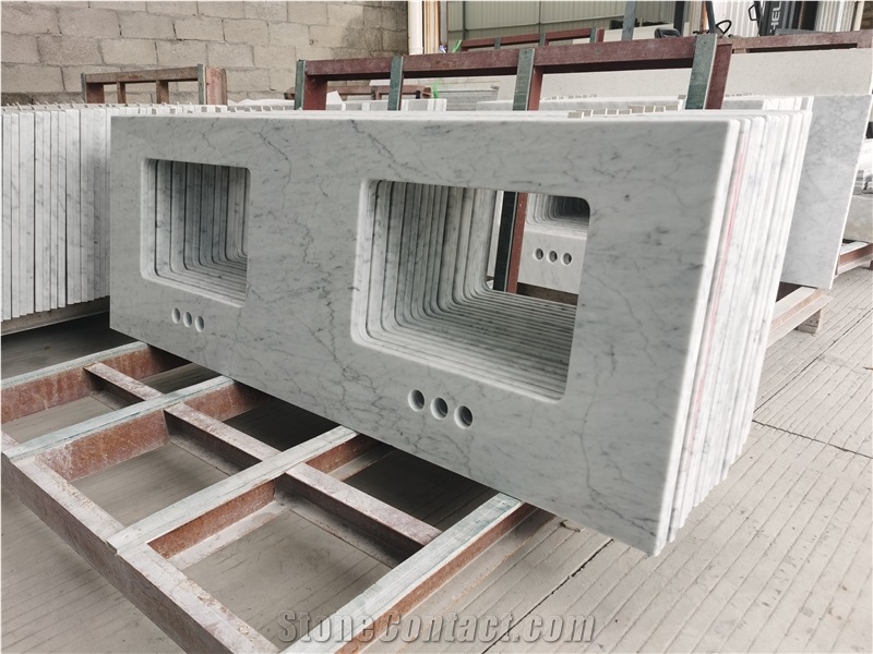Custom Carrara White Marble  Countertops Bathroom Countertop