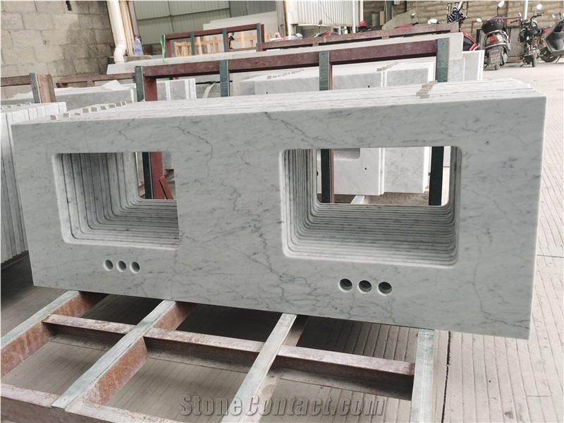 Custom Carrara White Marble  Countertops Bathroom Countertop