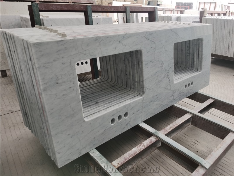 Custom Carrara White Marble  Countertops Bathroom Countertop