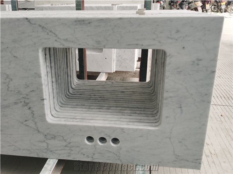 Custom Carrara White Marble  Countertops Bathroom Countertop