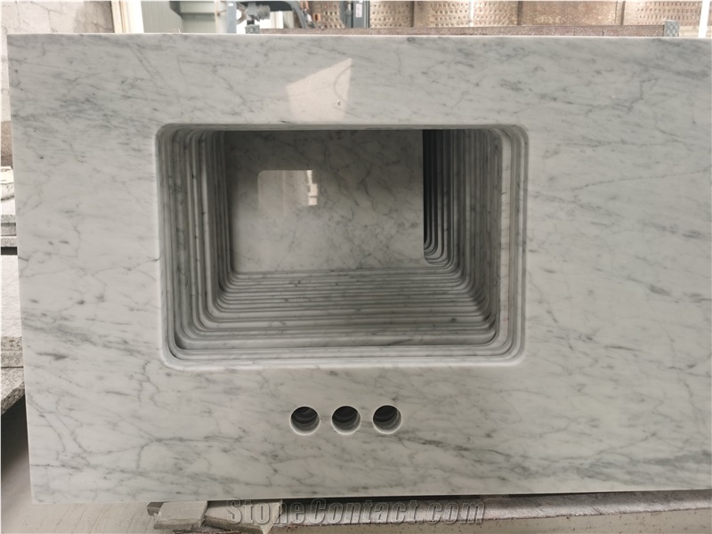 Custom Carrara White Marble  Countertops Bathroom Countertop