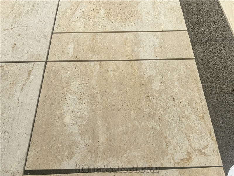 The  Travertine Of Beige Travertine Cross Cut Tiles