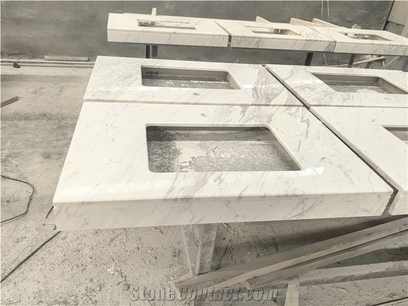 Volakas White Marble Bathroom Countertops